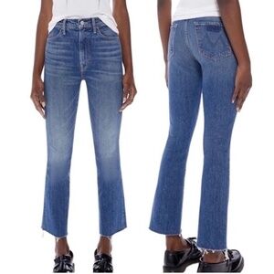 Mother The Hustler Flood Fray Jeans in Beer Me